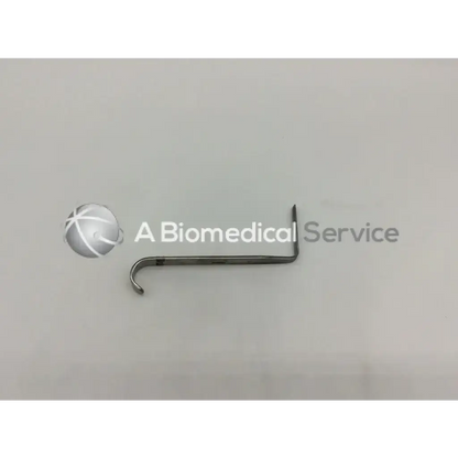 Silver surgical hook with a curved l-shaped design in w lorenz 01-0209 vertical retractor ad5-43 product image