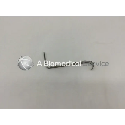 W lorenz 01-0210 metallic vertical retractor with straight handle and curved hook end surgical instrument