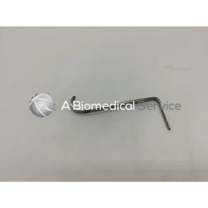 Silver surgical vertical retractor w lorenz 01-0210 with curved l-shaped design for precise tissue retraction