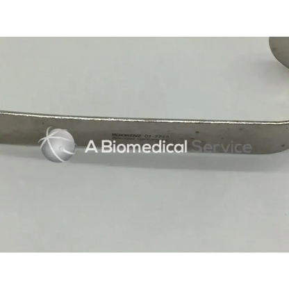Silver metallic w lorenz 01-7745 obwegeser mandibular channel retractor small with engraved markings and logo