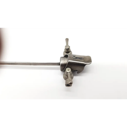 Silver metallic wappler 8432 cystoscope sheath and obturator da24-76 with long slender shaft and articulated joint