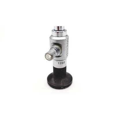 Silver and black metallic cystoscope da46-90 with engraved markings and a cylindrical endoscope body for medical use