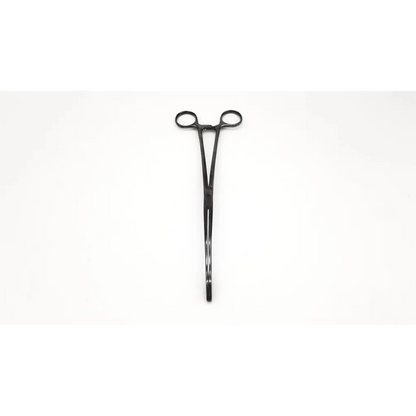 Black weck foerster sponge forceps with curved rounded handles and sleek metallic finish for surgical use