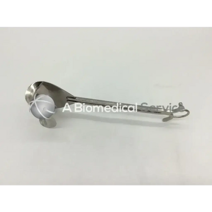 Weck stainless abdominal retractor with long handle and rounded curved stainless steel surgical spoon bowl