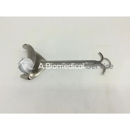 Weck stainless abdominal retractor ad5-85 featuring a curved wing-like stainless steel blade with a dual-loop handle