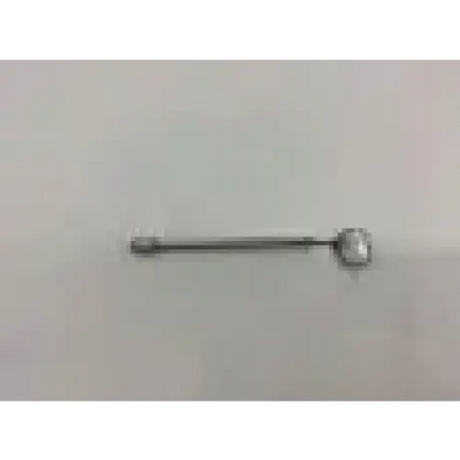 Silver nose pin with round faceted crystal accent shown with welch allyn 27000 larynx mirror adjustable dental mirror