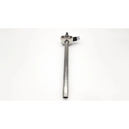 Silver metallic welch allyn 322-19 obturator with textured shaft and rounded head featuring black da46-100 component