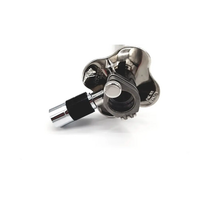 Shiny chrome-finished welch allyn obturator da46-100 with black rubber grip and engraved markings on handle