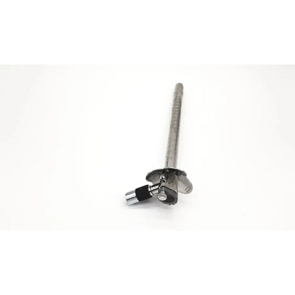 Silver metallic engine valve stem with black rubber grip and chrome end cap for Welch Allyn obturator da46-100 product