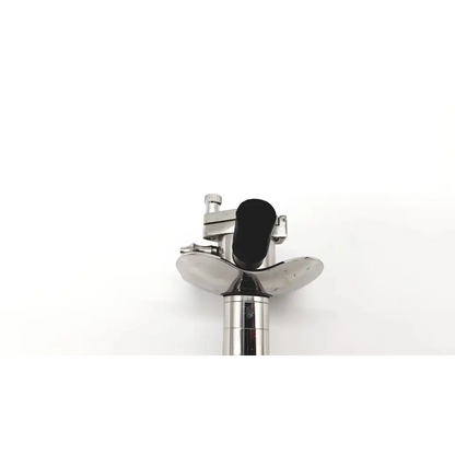 Silver metal bicycle stem with black rubber grip and adjustable clamp for welch allyn scope da6-101 product