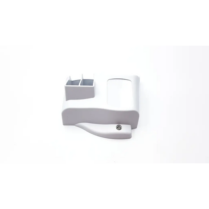 White plastic welch allyn 411901 gs exam light wall holder with curved base and compartmentalized top section
