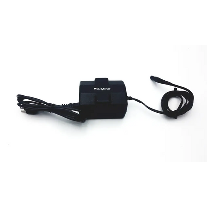 Black welch allyn patient monitor power supply charger with coiled power cord and connector for monitor power
