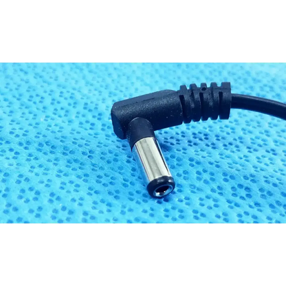 Black angled power supply connector with metallic center pin for welch alleyn 71040 transformer adapter charger