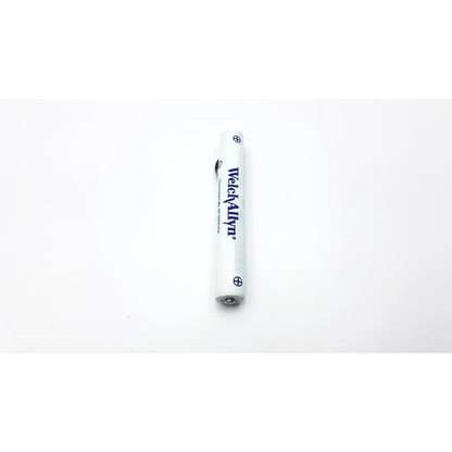 White cylindrical welch allyn 72600 recycle battery 2.4v 650mah with blue wackaalynn branding and silver terminals