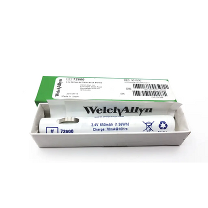 Welch Allyn 72600 recycle battery 2.4v 650mAh white rechargeable battery with silver cap in original packaging