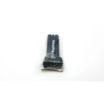 Black plastic watch band with wear alive branding for welch allyn 739 series charger ac4-148 model back view