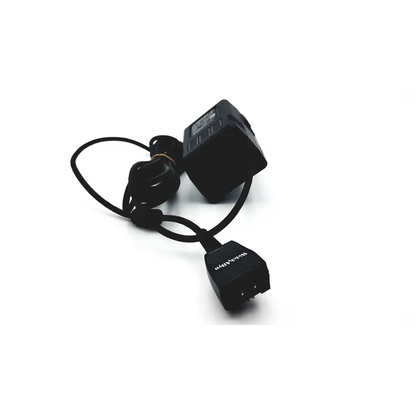 Black plastic welch allyn 739 series charger with coiled cord and branded connector for series charger ac4-148