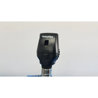 Black welch allyn otoscope with matte finish and metallic shaft included in 767 series wall transformer product