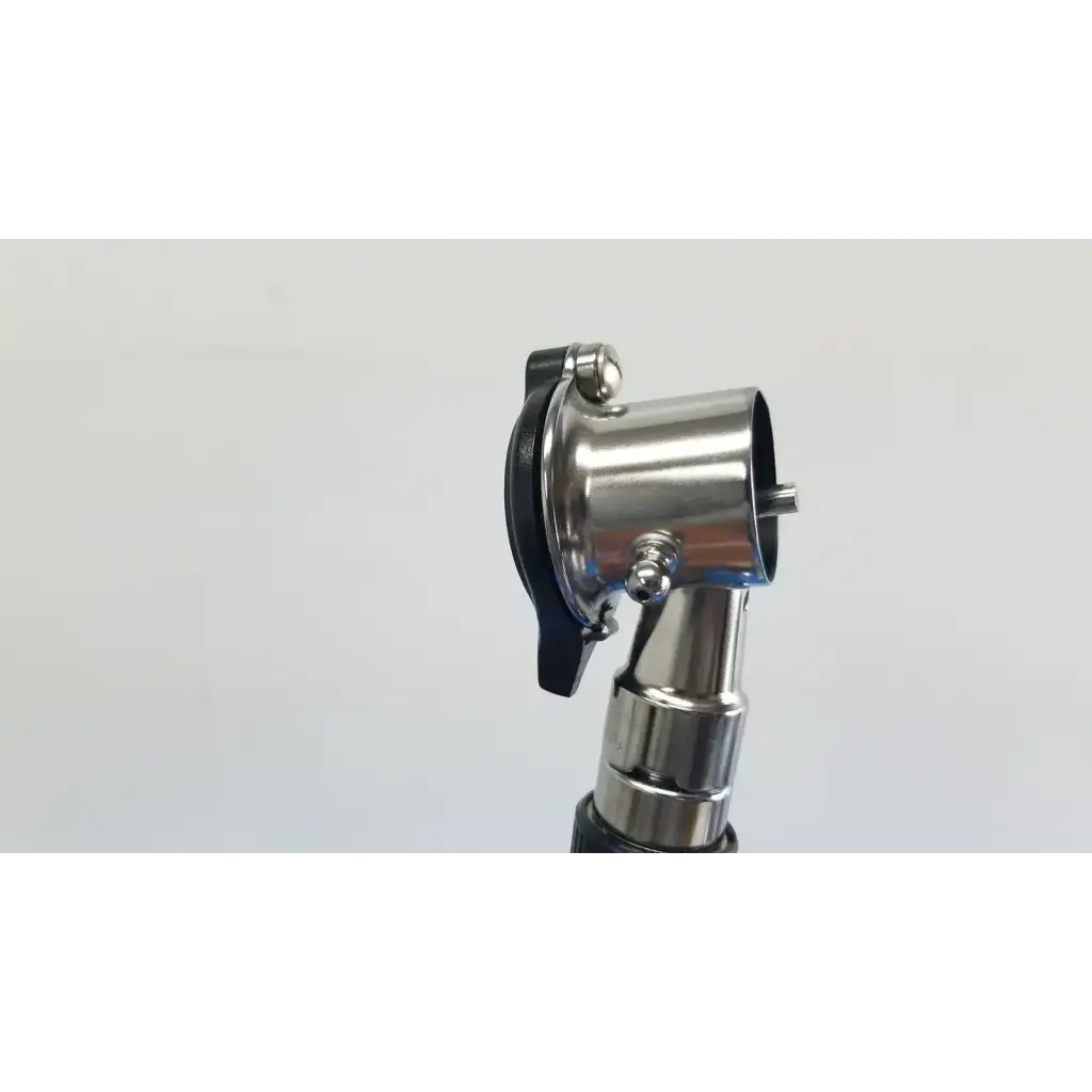 Silver metallic otoscope with black rubberized grip and adjustable headpiece for welch allyn wall transformer coaxial ophthalmoscope