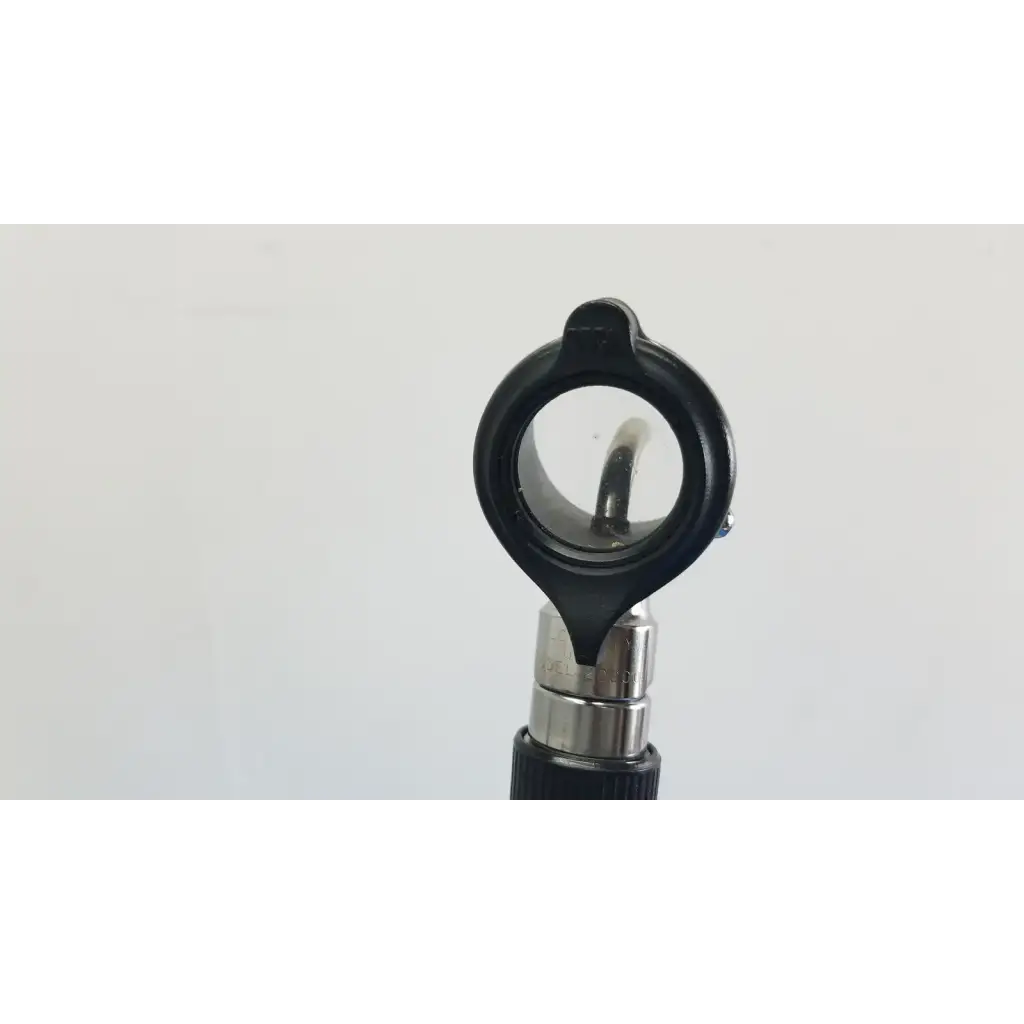 Black rubberized eyepiece with clear lens and metallic shaft for medical use in welch allyn wall transformer coaxial ophthalmoscope
