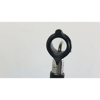 Black rubberized eyepiece with clear lens and metallic shaft for medical use in welch allyn wall transformer coaxial ophthalmoscope