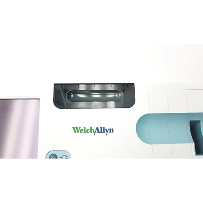 White welch allyn connex integrated wall diagnostic system with black slot and teal handle for medical use