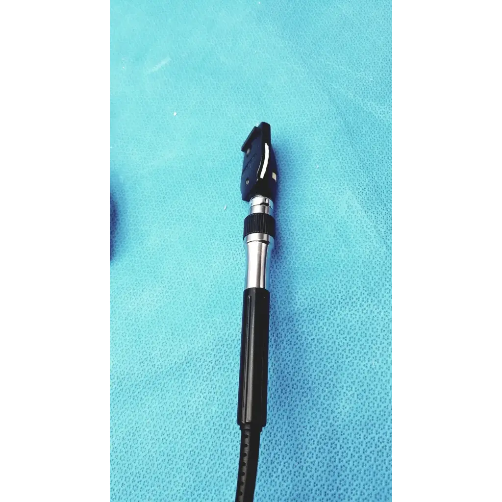 Black and silver surgical endoscope with textured grip for welch allyn gs 777 wall transformer ophthalmoscope otoscope