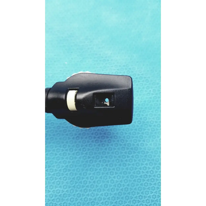 Black plastic Welch Allyn otoscope with white adjustment ring and blue light for wall transformer reuse medical use