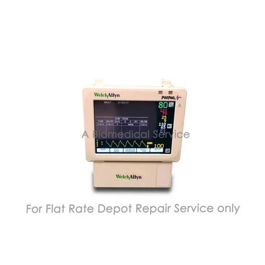 Beige welch allyn propaq cs 246 patient monitor with digital vital signs display for medical equipment repair service