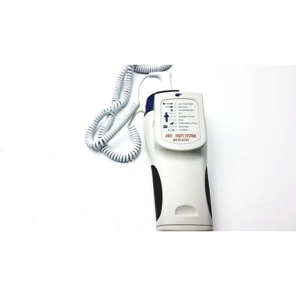 White and black handheld anti-theft device with coiled cord for welch allyn suretemp plus thermometer security