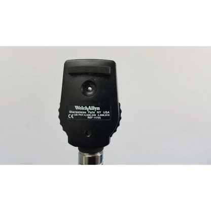 Welch allyn wall transformer with black matte finish ophthalmoscope and metallic stem for medical use