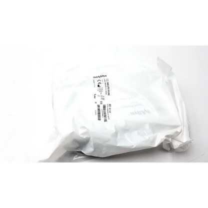 A white crinkled plastic package containing a welchallyn reuse-08-2mq cuff sm child medical device