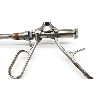 Silver polished surgical claw forceps with engraved markings by wisap w germany model 7674 for medical use