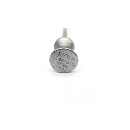 Silver metal kitchen utensil handle with engraved wolf branding and model details on wolf 8351.14 trocar 5.5mm