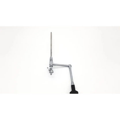 Silver surgical retractor with black ergonomic handle and adjustable metal arms for panoview 5° endoscope da54-15 use