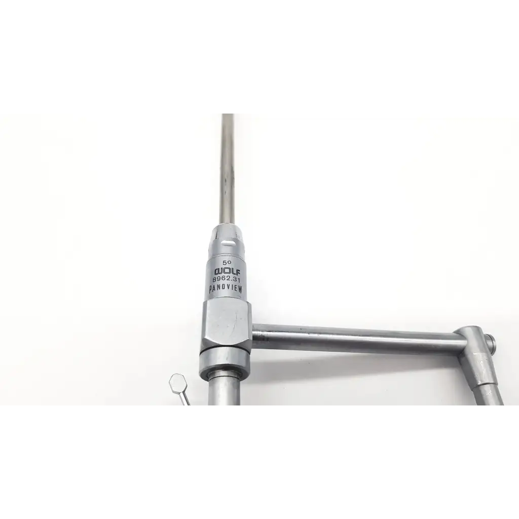 Silver-colored precision-engineered micrometer with hexagonal knob and engraved markings for wolf 8962.31 panoview 5° endoscope da54-15