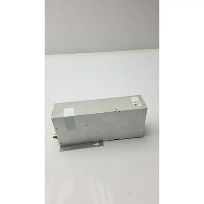 Silver rectangular metal x power 40-52154-001 rev e power supply with gold connector for compatible equipment connection