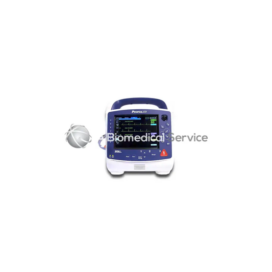 Blue and white zoll propaq md x series propaq 2 defibrillator monitor with digital ecg screen