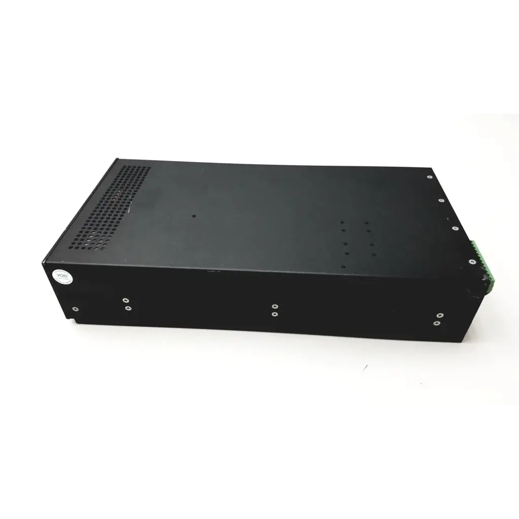 Black rectangular Xantrex XHR 60-10 power supply single output unit with perforated ventilation and green terminal connectors