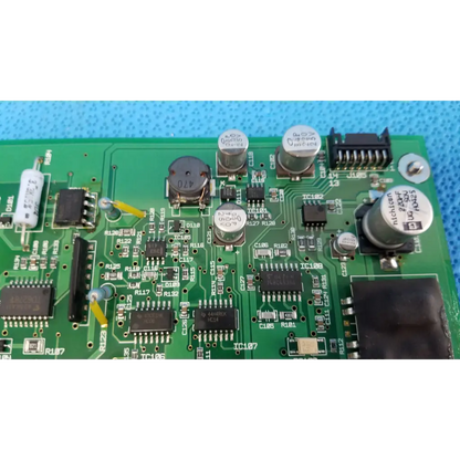 Green power circuit board with capacitors and integrated circuits for Topcon TRC-NW6SF retinal camera power circuit