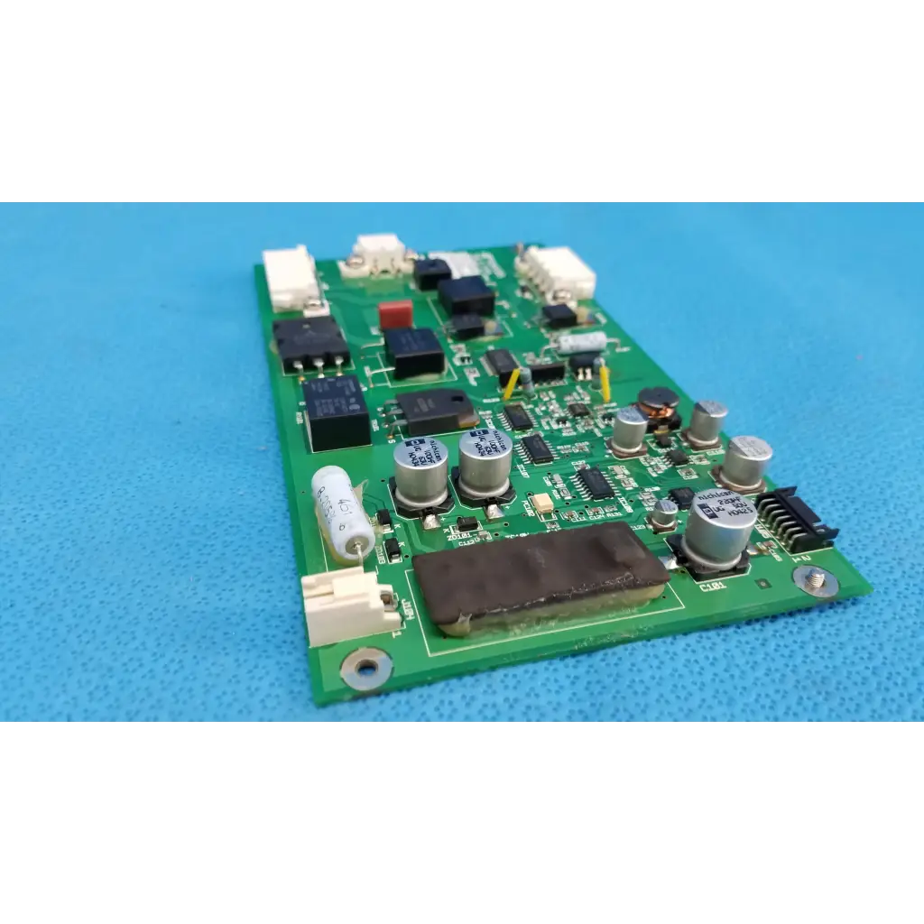 Green printed power circuit board with capacitors and integrated circuits for Topcon TRC-NW6SF retinal camera