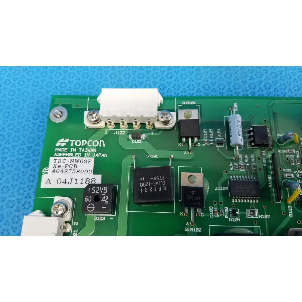 Green power circuit board with electronic components for xe-pcb retinal camera topcon trc-nw6sf use