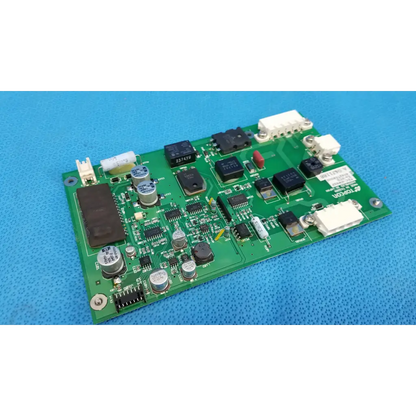 Green printed circuit power board with electronic components and white connectors for Topcon retinal camera