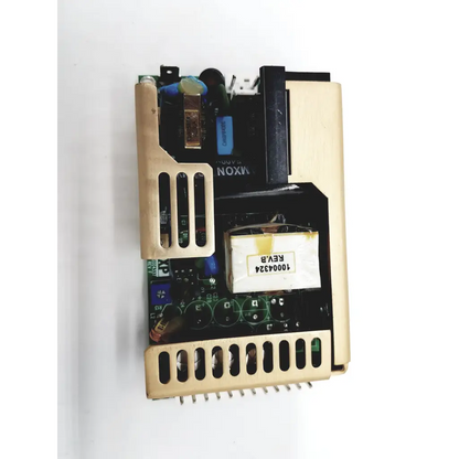 Beige plastic housing power ecm100us24 ac/dc open frame power supply unit with visible circuit board and cooling vents