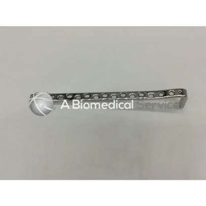 Silver metallic surgical plate xSynthes 237 Spez 6710 with 16 evenly spaced holes ad5-179 121322sm