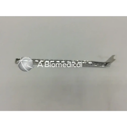 Silver metallic surgical instrument xSynthes 237 Spez 6710 with spherical head serrated blade tip and 16 holes ad5-179