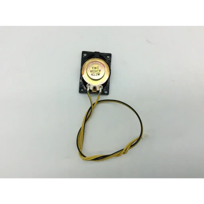 Y & g 4028cp horn speaker black rectangular with gold center and yellow black twisted wires for audio use