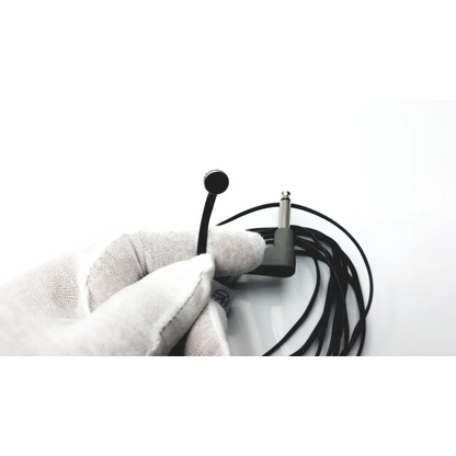 Black lavalier microphone with coiled cable and 1/4-inch audio jack compatible with ysi 409b probe temperature sensor