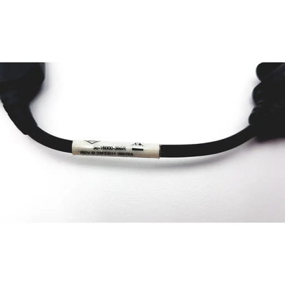 Black flexible zebra 50-16000-386r cable assembly serial to usb converter cable with white label and printed text