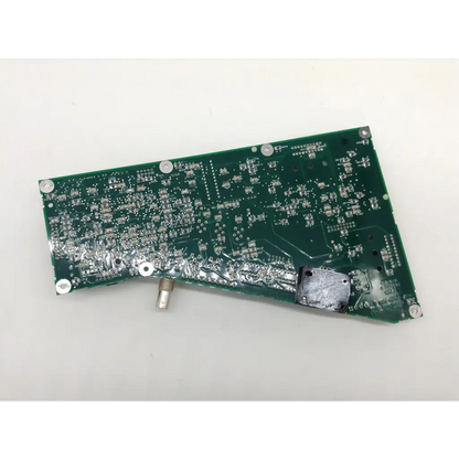 Green rectangular zeiss 50410 oct3 optics head controller board with silver soldered components and metallic connectors